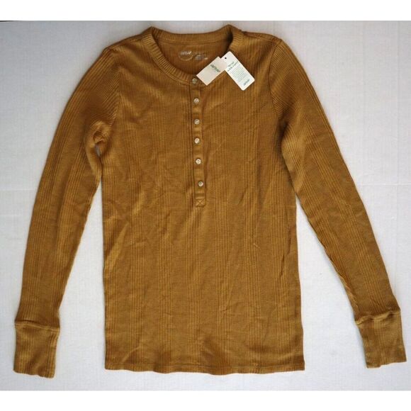 Aerie 078-5493-2859 Women's Sz XS Honey Waffle Rib Long Sleeve Henley T-Shirt - Picture 4 of 8